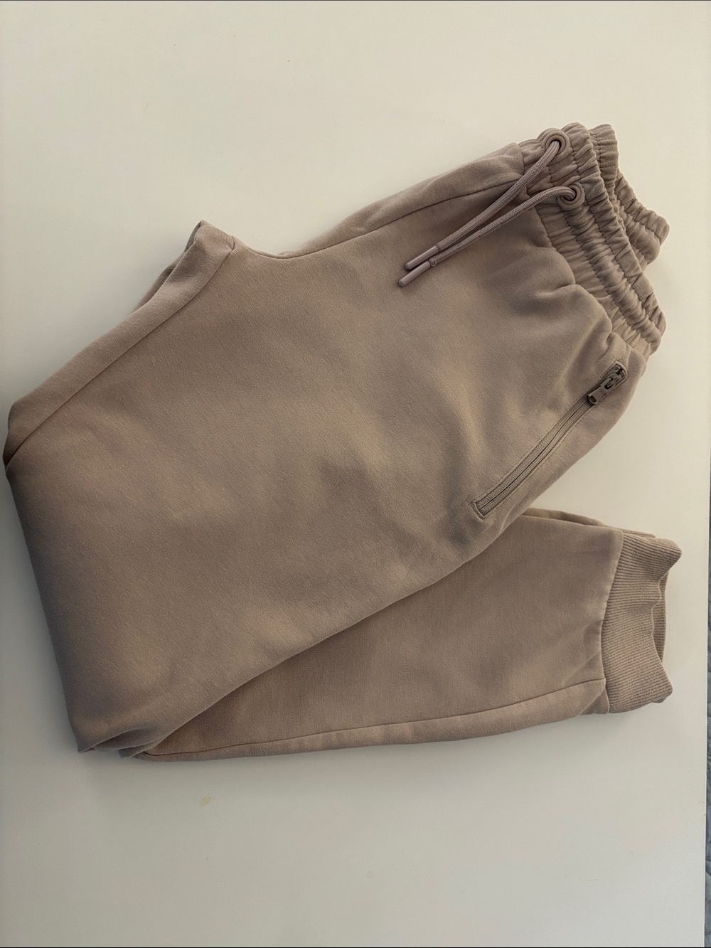 Kids Casual Drawstring Jogger Pants - Taupe